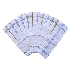 Kuber Industries Handkerchiefs|Sweat Absorbent Check Print Soft Cotton Hankies for Man,Boys & Wicking Sweat from Hands,Face,Set of 6 (White)