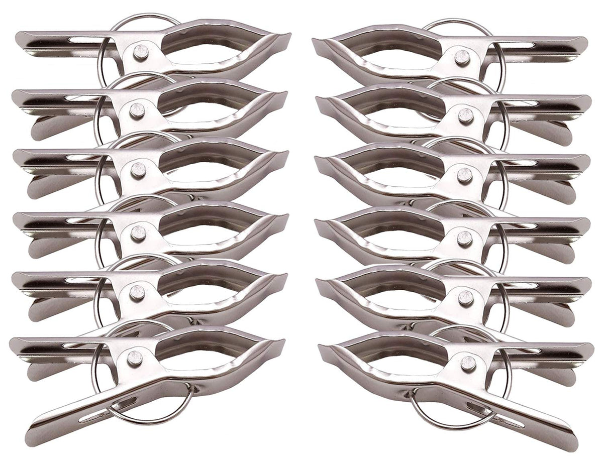 Kuber Industries 48 Piece Steel Cloth Drying Clip, Silver