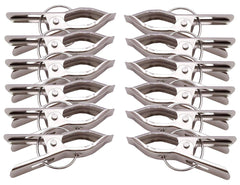 Kuber Industries Hanging Cloth Drying Pegs/Clips|Heavy Duty & Stainless Steel Material|Will Not Rust Clothes|Size 7 x 3 x 1 CM, Set of 12 Piece (Silver)