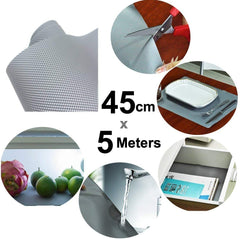 Kuber Industries Exclusive Polyester Anti Slip Mat|Shelf Liner|Table Runner|Fridge Mat|Nonslip Placemat|Drawer Mat|Size 5 Mtr Roll (Multi)