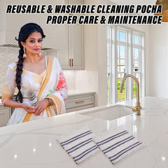 Kuber Industries Floor Cleaning Pocha | Self Check Lining Duster Cloth | Cotton Reusable Sweeping Cloth For Home | Kitchen | Large | 28x28 Inch | Pack of 6 | Blue