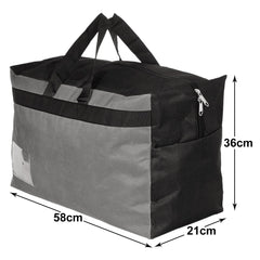 Kuber Industries Rexine Foldable Travel Duffle Bag, Storage Bag, Wardrobe organizer For Traveling Pack of 2 (Grey) 54KM4217