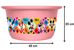 Heart Home Disney Mickey Minnie Print Unbreakable Plastic Multipurpose Bath Tub/Washing Tub 25 Ltr (Pink) -HS_35_HEARTH17881