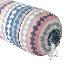 Kuber Industries Bolster Covers | Soft Cotton Bolster Cover Set | Diwan Round Bolster Pillow Covers | Zig Zag Design Roll Masand Cover | 16x32 Inch | Pack of 6 | Multicolor