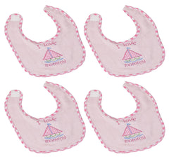 Kuber Industries Unisex Baby Cotton Super Bib, Baby Bib, Washable, Stain And Odor Resistant-Pack of 4 (Pink)-HS43KUBMART25506