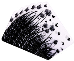 Kuber Industries Flower Design 6 Pieces PVC Refrigerator/Fridge Multipurpose Drawer Mat Set(Black & White)-CTKTC32700