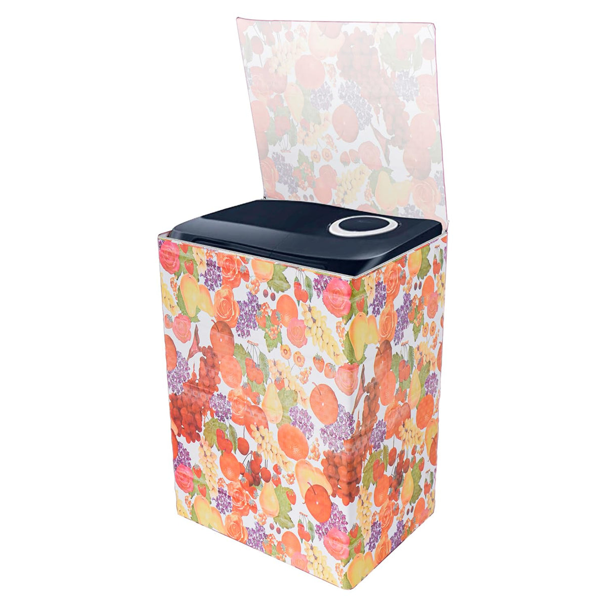 Heart Home Washing Machine Cover | Fruit Print Washing Machine Cover | PVC | Top Load Semi-Automatic Washing Machine Cover | Multi
