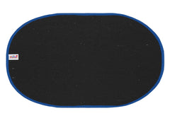 Fun Homes Oval Shape Microfiber Anti Slip Door Mat (14'' x 23'',Blue)-FUNNHOM12086