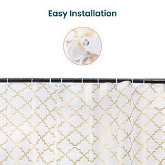 Kuber Industries Soft Texture Bath Curtain|Natural Drape Waterproof Shower Curtain 6 Feet|Gold