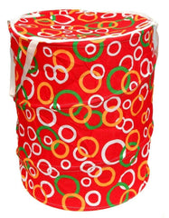 Kuber Industries Big Round Cloth Foldable Laundry Basket Bag, Volume:-40L,Multi Color, Standard (CTKTCVA20)