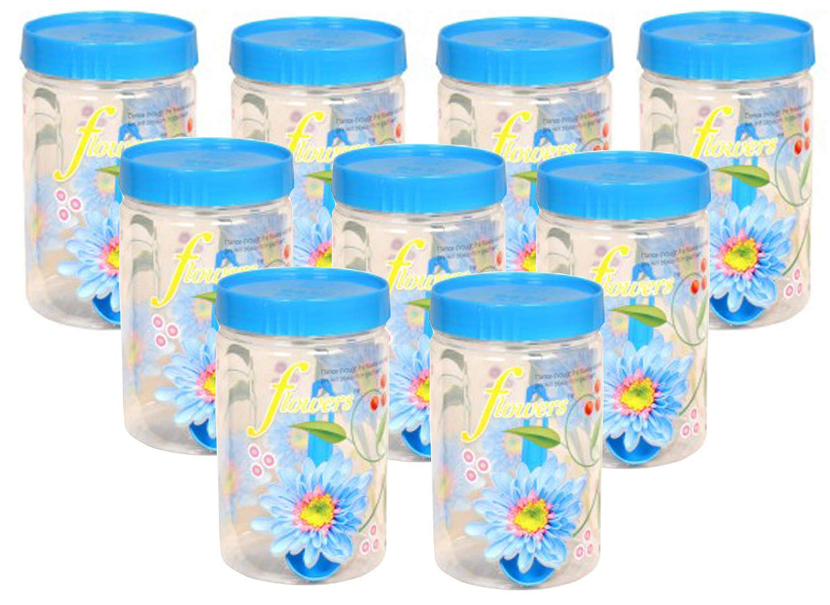 Kuber Industries 9 Piece Plastic Container Set, 500ml, Blue
