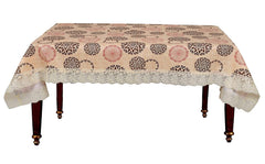 Kuber Industries Checkered PVC 4 Seater Centre Table Cover - Cream