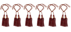 Kuber Industries Polyester 6 Pieces Curtain Tie Back Tassel Set (Maroon) CTKTC33505