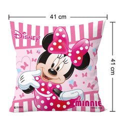 Heart Home Disney Minnie Print Cushion Cover|Sofa Cushion Covers|Sitting Cushion Cover|Polyester Cushion Filler|16x16 Inch|Set of 5 (Pink)