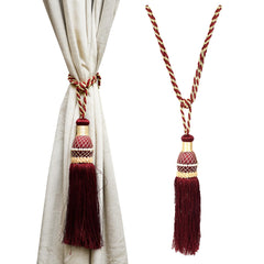 Kuber Industries Tassel Set | Curtain Tie Back Tassel Set | Curtain Holder Tieback | Curtain Tieback | Curtain Holder for Home & Office Décor | Moti Kit Pit Tassel | Pack of 2 | Maroon