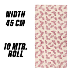 Heart Home Shelf Liner | EVA Kitchen Cabinet Shelf Mat | Anti-Slip Bathroom Mat | Fridge Mat | Table Mat | Pink Leaf Wardrobe Mat | 10 Meter | Cream