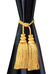 Kuber Industries Polyester 4 Pieces Curtain Tie Back Tassel Set (Gold) CTKTC33495