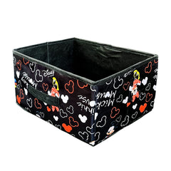 Homestic Disney Print Foldable Storage Box|Drawer Wardrobe Organizer for Clothes| Closet Organizer for clothes, Toys, Books|Sturdy built with Reinforced Handle|Basket Bins Container|Black|