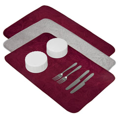 Kuber Industries Dish Dry Mat | Microfiber Self Drying Mat | Kitchen Drying Mat | Water Absorbent Kitchen Mat | Embossed Dish Dry Mat | 38x50 | Pack of 3 | Multicolor