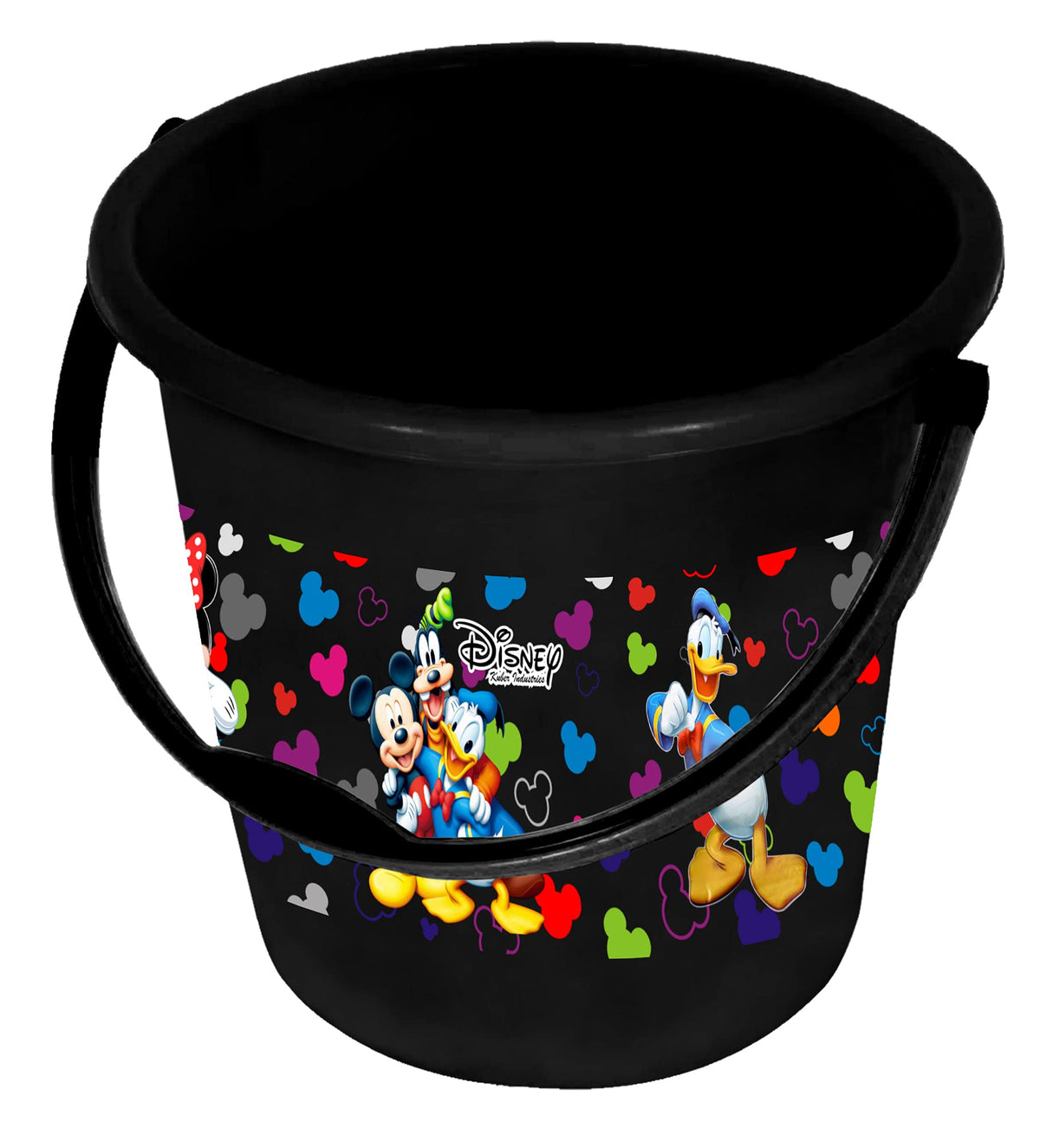 Kuber Industries Disney Team Mickey Print Unbreakable Virgin Plastic Strong Bathroom Bucket,18 LTR (Black)