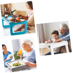 Heart Home Multiuses Plastic Study Desk/Laptop Table with Pencil Stand for Home & Office (Grey) 52HH4104