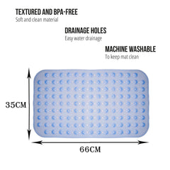 Heart Home Bath Mat | PVC Bathroom Mat | Shower Bath Mat | Transparent Round Floor Tub Mat | Foot Massager Mat | Anti-Skid Shower Mat with Drain Holes | Pack of 2 | Multi