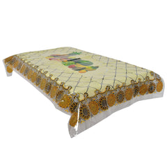 Heart Home Fruits Printed PVC 4 Seater Center Table Cover 40"x60" (Yellow)