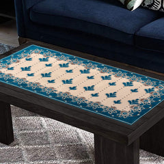 Heart Home Multiuses Floral Print Rectangular Cotton Table Runner for Dining and Center Table, Set of 2 (Green)-50HH01287