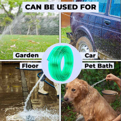Kuber Industries Multiutility PVC Water Pipe|Multi-Utility Water Pipe for Garden, Car Cleaning & Pet Washing|Kink Proof Proof & Portable Hose Pipe for Gardening| 10 Meter|Green |