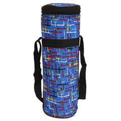 Kuber Industries Check Printed Canvas Water Bottle Cover (Blue, 2 litres, KUBMART15779)