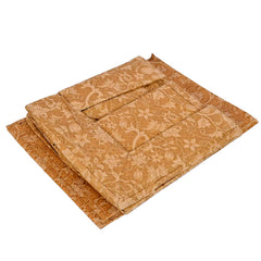 Heart Home Metallic Flower Printed Non-Woven Foldable Shirt Stacker Closet Organizer With Handles- Pack of 3 (Brown)-HS43HEARTH26440