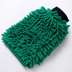 Kuber Industries Chenille Dry Mitt Gloves|Multi-Purpose Gloves for Kitchen, Home & Laptop Cleaning|Lint & Scratch Free|Super Absorbent||Dark Green
