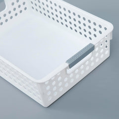 Kuber Industries Large Hollow Storage Basket|Kitchen & Home Organizer For Wardrobe|Tray For Toys, Fruits, Books (White)
