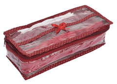 Kuber Industries Multiuses Dot Printed Tranasparent Bangle Box/Organizer/Kit/Case With 1 Rod- Pack of 2 (Maroon)