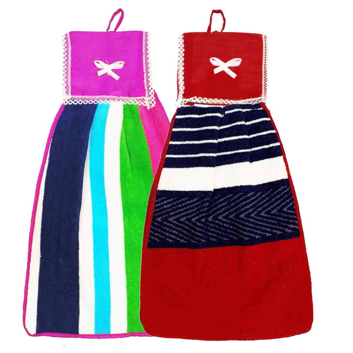 Kuber Industries Hanging Cotton 2 Pieces Cotton Washbasin Napkin/Hand Towel for Kitchen and Bathroom (Multicolor)