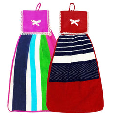 Kuber Industries Hanging Cotton 2 Pieces Cotton Washbasin Napkin/Hand Towel for Kitchen and Bathroom (Multicolor)
