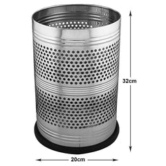 Heart Home Stainless Steel Perforted Dustbin/Garbage Bin for Home, Office, Kitchen, Bathroom Use, 10 Litre- Pack of 2 (silver)-47HH0772
