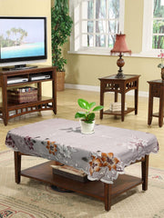 Heart Home Flower Printed Cotton 4 Seater Center Table Cover,40"x60" (Red & Cream)-44HH097