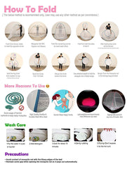 Heart Home Foldable Nylon Double Bed Mosquito Net for Protect Mosquitoes, Flies and Other Insects, (Blue)-46HH0458, Standard