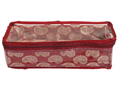 Kuber Industries Multipurpose Carry Design Laminated 1 Rod Bangle Box/Organizer/Case With Tranasparent Top (Red)-47KM0121