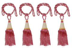 Kuber Industries Beads Beautiful Design Polyester 4 Pieces Curtain Tie Back Tassel Set (Pink) CTKTC33526