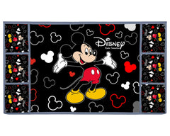 Heart Home Disney Mickey Printed Satin Fridge Top Cover, Protect for Scratches, Wear & Tear and Dust with 6 Utility Side Pockets (Black)