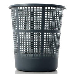Kuber Industries Mesh Dustbin|Plastic Open Garbage Basket|Portable Round Trash Can for Kitchen|Office|College|5 Liter|Pack of 4 (Grey & Brown)