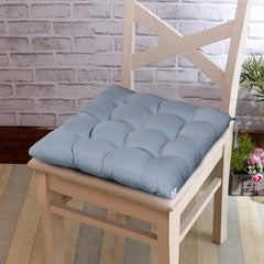 Heart Home Microfiber Square Chair Pad Seat Cushion for Car Pad, Office Chair, Indoor/Outdoor, Dining Living Room, Kitchen with Ties-Pack of 2, 18 * 18 Inch (Grey)