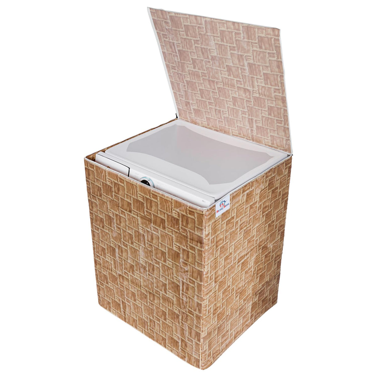 Heart Home Washing Machine Cover | Brick New Check Design Washing Machine Cover | PVC Top Load Fully-Automatic Washing Machine Cover | Golden