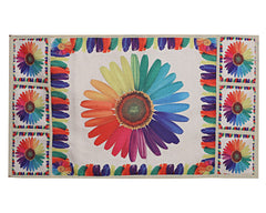 Heart Home Flower Printed Polyster Fridge Top Cover with 6 Utility Side Pockets (Multicolor)