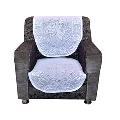 Kuber Industries 6 Piece Cotton Sofa Cover Set - White