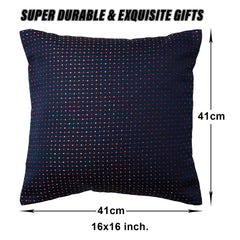 Kuber Industries Cushion Cover | Sofa Cushion Covers | Embossed Square Cushion Covers | Polyester Cushion Covers | Dot Print Couch Cushion Covers | Set of 5 | 16 Inch | Blue