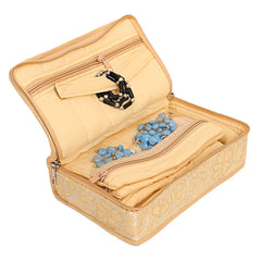 Kuber Industries Brocade Silk Jewellery Kit, Cream