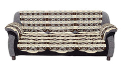 Kuber Industries Floral Design Cotton 5 Seater Sofa Cover With 6 Pieces Arms cover And 1 Center Table Cover Use Both Side, Living Room, Drawing Room, Bedroom, Guest Room (Set Of17, Brown)-KUBMART12047